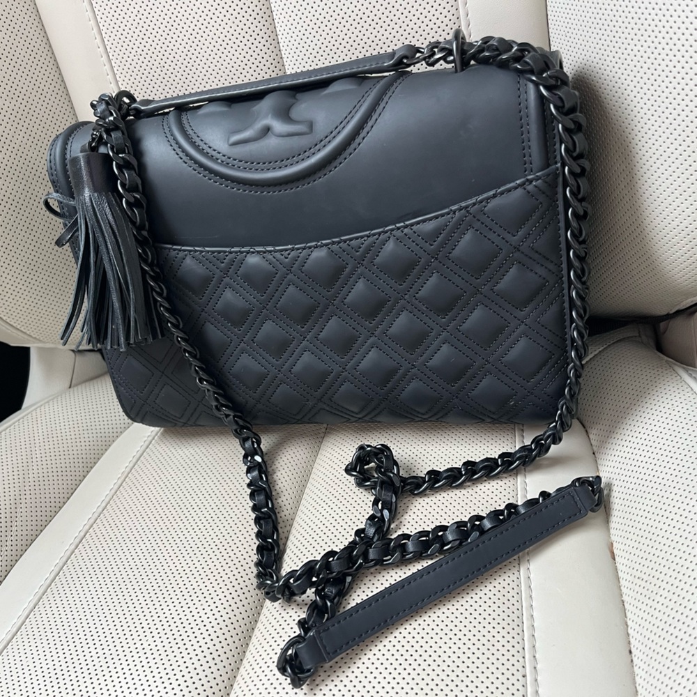 Authentic Tory Burch matte black purse